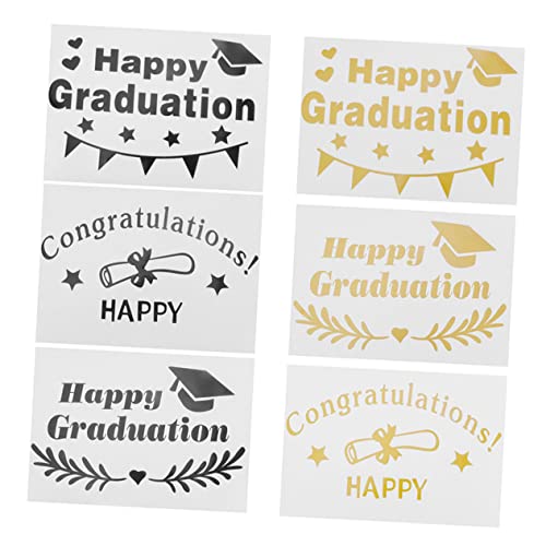 Kisangel 6 Stück Ballonaufkleber Ballon DIY Aufkleber Abschlussparty -Aufkleber Ballonkleister Selber Machen Buchstabenaufkleber Für Luftballons Klare Abschlussaufkleber Black Plastik von Kisangel