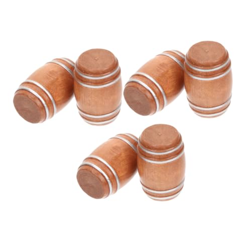 Kisangel 6 Stück Barzubehör Puppenhaus-bar-zubehör Mini-bierfässer-Modelle Miniatur-bierfässer Miniatur-weinfass Mini-fass-zubehör Puppenhaus-bierfass Mini-Whiskey-fass Hölzern Light Brown von Kisangel
