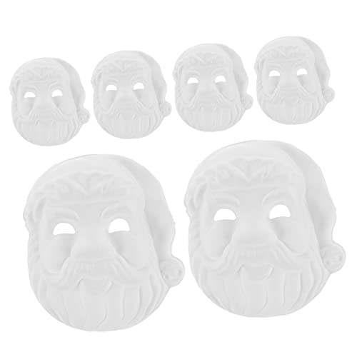 Kisangel 6 Stück DIY Santa Claus Masken Weiße Blanko Masken für Kreative Bastelprojekte für Weihnachten und Cosplay Unbemalt für Gestaltung Kisangel 6 Stück DIY Santa Claus Masken Weiße Blanko Masken für Kreative Bastelprojekte für Weihnachten und Cosplay Unbemalt für Gestaltung von Kisangel