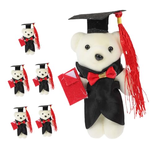 Kisangel 6 Stück Dr. Bärenpuppe Bären-stofftiere Mini Für Die Abschlussfeier Klein Klasse 2025 Bär Abschlussbereitungen Abschluss Bär Ornament Grad Charme Knuddelig Polyester von Kisangel