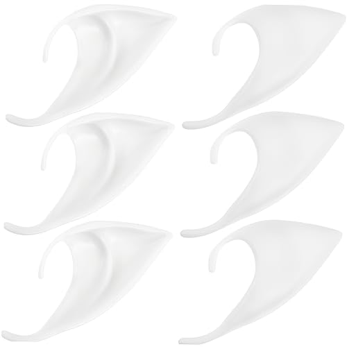 Kisangel 6 Stück Elfenohr -Requisiten braune Ohren Filter erröten Ohren-Cosplay klein Die Halloween-Cosplay-Ohr Feenohren Ohren Kostüm Cosplay-Fee-Ohren Cosplay Party Fee Ohr Kieselgel Weiß von Kisangel
