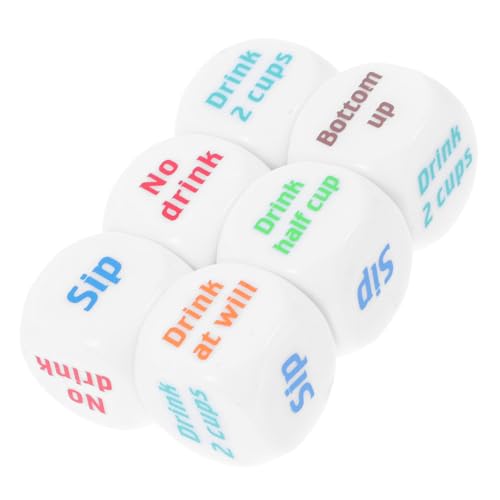 Kisangel 6 Stück Englische sechsseitige Würfelspiel für Partys Lustige Würfelspiele Party zubehör Spaßige Trinkspiele für Erwachsene Bachelorette Party Game Acryl Kisangel 6 Stück Englische sechsseitige Würfelspiel für Partys Lustige Würfelspiele Party zubehör Spaßige Trinkspiele für Erwachsene Bachelorette Party Game Acryl von Kisangel