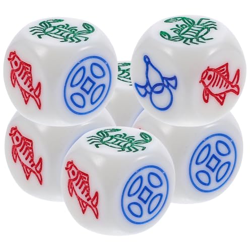 Kisangel 6 Stück Fisch Krabben Garnelen Würfelspiel Würfel aus Robustem Resin Leicht Griffig Langlebig für Brettspiele und Partyspaß von Kisangel