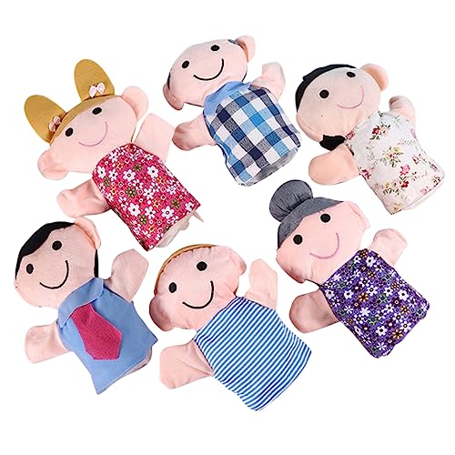 Kisangel 6 Stück Handpuppenspielzeug Marionette Mädchenpuppenspielzeug Lustige Handpuppenfamilie Handpuppe Kind Familienpuppen Finger-handpuppen Rollenspiel Puppen Babypuppen Plüsch von Kisangel