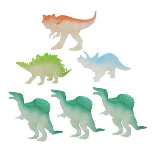 Kisangel 6 Stück Leuchtende Dinosaurier Modelle Nachtleuchtende Dino Figuren Realistische Simulationstiere für Lernen von Kisangel