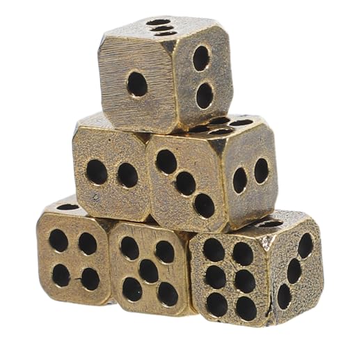 Kisangel 6 Stück Messing Würfelspielzeug Vintage Würfel Requisite für Brettspiele Club und Bar Rostbeständig Dekorativ und für Partys Kisangel 6 Stück Messing Würfelspielzeug Vintage Würfel Requisite für Brettspiele Club und Bar Rostbeständig Dekorativ und für Partys von Kisangel