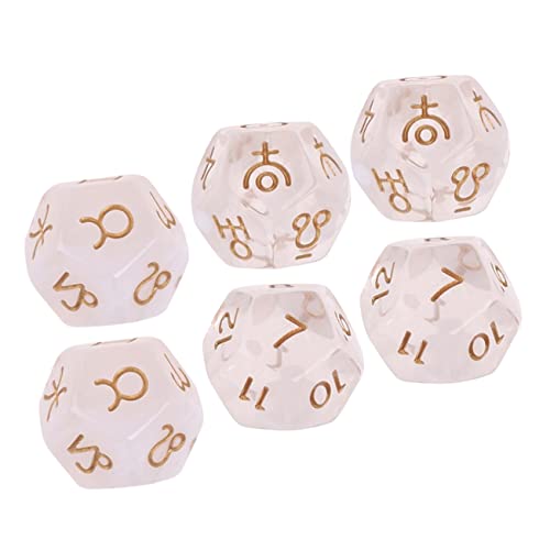 Kisangel 6 Stück Mehrseitige Glückswürfel Kleine Würfel Requisiten Tarotwürfel Spielwürfel Requisiten Tarot Wahrsagewürfel Gewichtete Würfel Zahlenwürfel Wahrsagewürfel Zubehör Würfel Harz von Kisangel