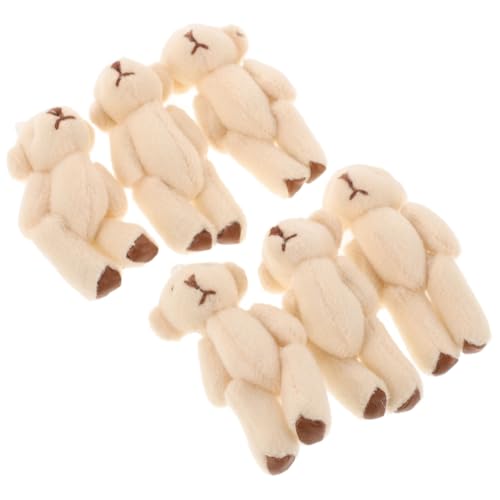 Kisangel 6 Stück Mini Plüschbären mit Beweglichen Gelenken Kuschelige Kleine Teddybären mit Wechselbarer Kleidung Weiche Stofftiere als Schlüsselanhänger Taschen und Handyzubehör Kreatives von Kisangel
