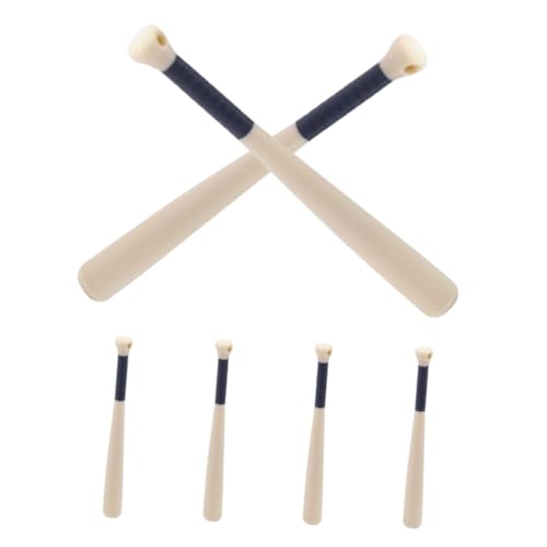Kisangel 6 Stück Miniatur Baseballschläger für Puppenhaus Leichte Stabile Mini Bat Dekoration für DIY Basteln Sammler und Mini Sportzubehör für Dioramen und Kreative Modellgestaltung von Kisangel