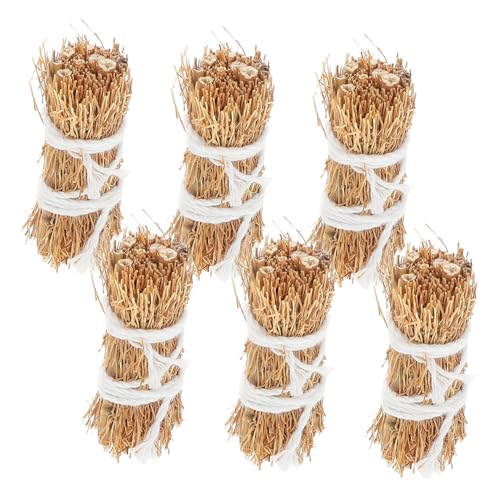 Kisangel 6 Stück Miniatur -Gras -brennholz -stapelmodell Mini-heuballen Zur Dekoration Mini Heuballen Miniatur-puppenhauszubehör Kleine Heuballendekoration Für Den Tisch Light Brown von Kisangel