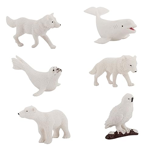 Kisangel 6 Stücke Miniatur Figuren Arktische Tierfiguren Kunststoff für Mikrolandschaftsdekoration Gartenornamente und Kinderspielzeug Bären und von Kisangel