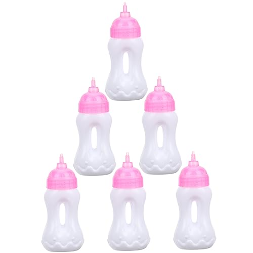 Kisangel 6 Stück Nuckelflasche Puppenflasche Babyflaschen Realistisch Mini-saftflaschen Werkzeug Zum Füttern Von Kindern Kleine Trinkflasche Kinderspielzeug Puppenhaus Sport von Kisangel