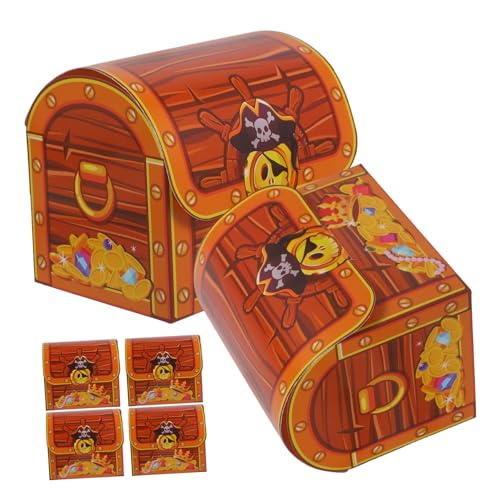 Kisangel 6 Stück Piraten Schatzkisten Candy Container aus Stilvolle Snackbox für Kindergeburtstag Praktische Mitgebselbox für Süßigkeiten Geschenke und Partydeko Sicher und Handlich von Kisangel