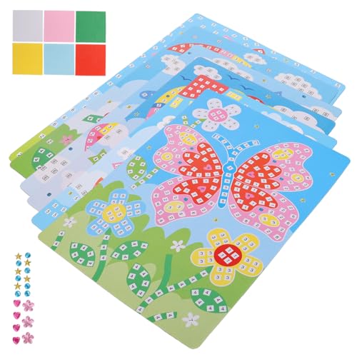 Kisangel 6 Stück Puzzleaufkleber DIY-Cartoon-Puzzle-Aufkleber Puzzle-Sticker-Material Kunsthandwerk Cartoon -Aufkleber lustige Cartoon-Puzzleaufkleber bevorzugen Eva von Kisangel
