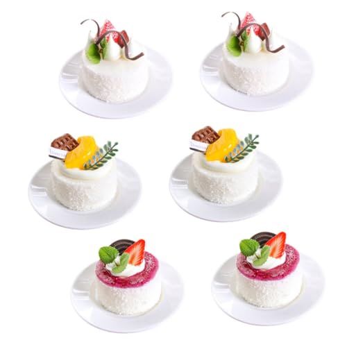 Kisangel 6 Stück Realistische Künstliche Kuchenmodelle Teiliges Lebensechte Dekoration für Zuhause und Party Detailgetreue Dessert Attrappen Leicht Handfreundlich Vielseitig Einsetzbar von Kisangel