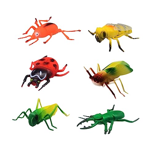 Kisangel 6 Stück Simulation Insekten Figuren Realistisch Realistisches Modell Zahlen Realistisches Spielzeugfiguren Figuren Figuren Weiches Gummi von Kisangel