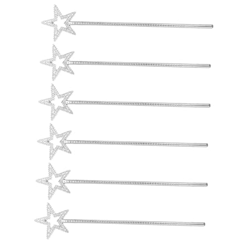 Kisangel 6 Stück Sternenförmiger Feenstab aus Handheld Glitzer Zauberstäbe für Kindergeburtstag Halloween Kostümpartys und Kreative DIY Projekte Dekoration für Magische von Kisangel