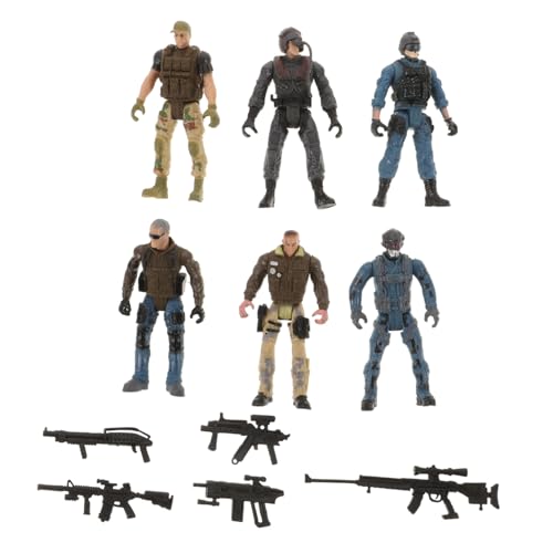 Kisangel 6 Stück Teiliges Action Figure Spielset mit Beweglichen Gelenken Flexible Soldatenmodelle aus Polizei Militärthemen Vielseitige Spielzeugfiguren für Sammler und zu Weihnachten und von Kisangel