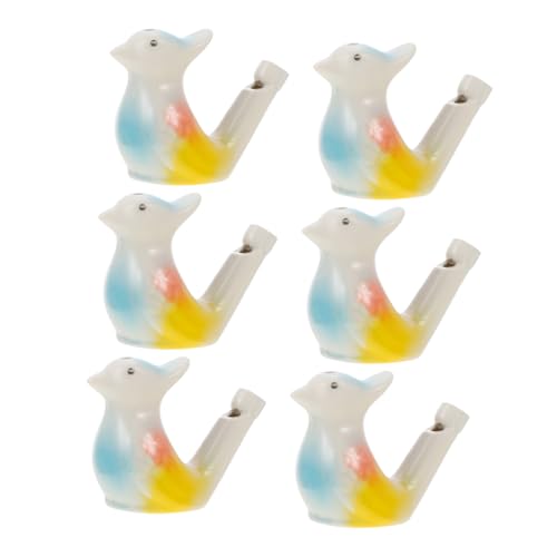 Kisangel 6 Stück Teiliges Bunte Vogelpfeifen aus Keramik mit Lebensechtem Klang Montessori Trillerpfeifen für Geburtstagsgeschenke und Aufmerksamkeitstraining Zufällige Zufällige Farbe von Kisangel