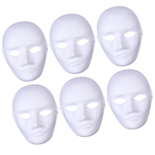 Kisangel 6 Stück Teiliges Diy Masquerade Masken Unbemalte Pulp Masken für Erwachsene zum Bemalen und Gestalten für Partys und Kreative Projekte Kisangel 6 Stück Teiliges Diy Masquerade Masken Unbemalte Pulp Masken für Erwachsene zum Bemalen und Gestalten für Partys und Kreative Projekte von Kisangel