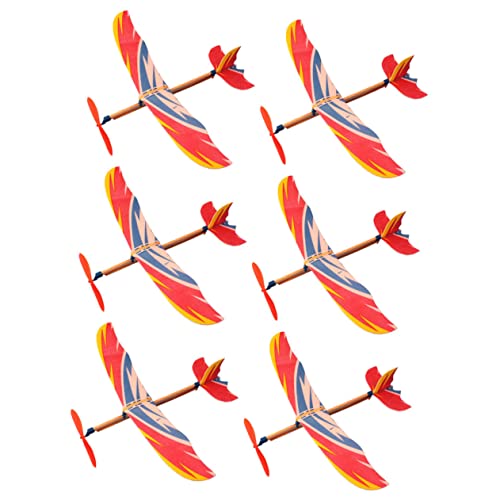 Kisangel 6 Stück Teiliges Gummiband Flugzeug für DIY Bastelset für Kreative für Outdoor Aktivitäten und Geburtstagsgeschenke Fördert die Eltern Bindung von Materialien von Kisangel