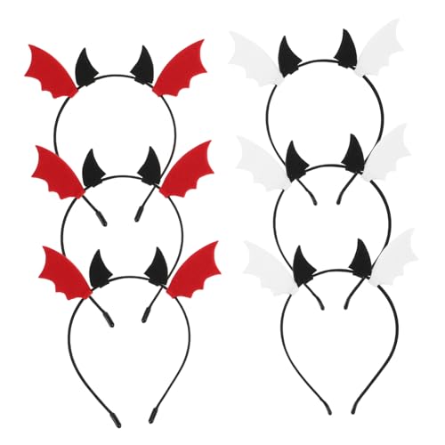 Kisangel 6 Stück Teiliges Halloween Haarband mit Fledermausohren und Teufelshörnern Leichter Wiederverwendbarer Kopfschmuck für Damen und Vielseitig für Kostümpartys und Cosplay Kisangel 6 Stück Teiliges Halloween Haarband mit Fledermausohren und Teufelshörnern Leichter Wiederverwendbarer Kopfschmuck für Damen und Vielseitig für Kostümpartys und Cosplay von Kisangel