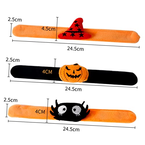 Kisangel 6 Stück Teiliges Halloween Klatscharmband mit Kürbis Hexenhut und Spinnenmotiven Sichere Slap Armbänder für Party Mitgebsel und Lustiges von Kisangel