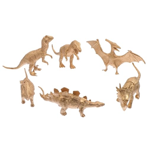 Kisangel 6 Stück Teiliges Hohler Goldener Dinosaurier Figuren Leichte Miniatur Dino Modelle für Lebensechte Dinospielzeuge für Partydekoration und Lernspielzeug von Kisangel