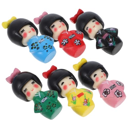 Kisangel 6 Stück Teiliges Japanische Traditionspuppen aus PVC Handbemalte Kimono Dekoration für Tisch und Zuhause Kreative Geschenkidee Sicher von Kisangel