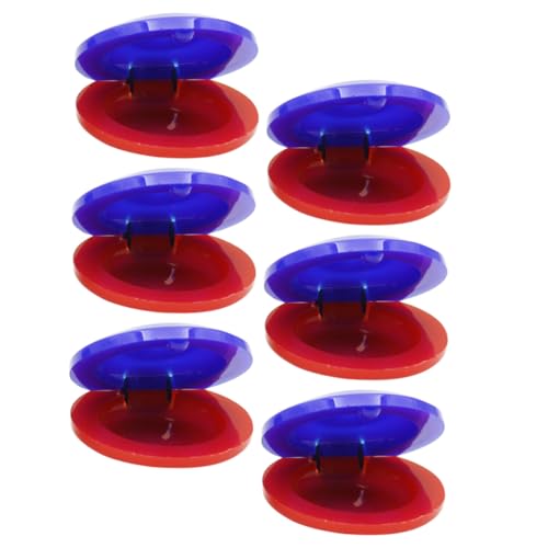 Kisangel 6 Stück Teiliges Kastagnetten Percussion Musikinstrument in Rot und Blau Pädagogisches Lernspielzeug zur Musikalischen Früherziehung für Jungen und Mädchen Farbenfrohes Rhythmus von Kisangel