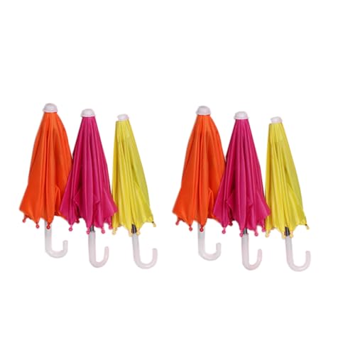 Kisangel 6 Stück Teiliges Kleine Puppenschirme Bunte Miniatur Leichte Dekoration für DIY Puppenhaus Zubehör von Kisangel