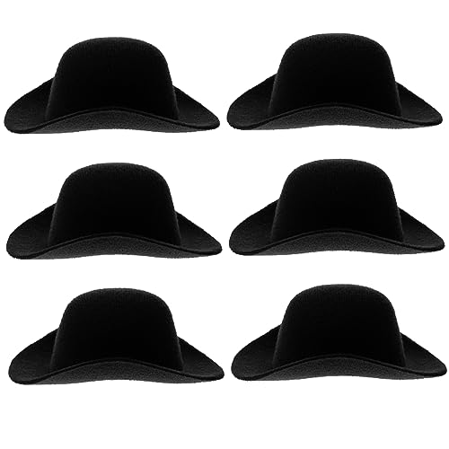 Kisangel 6 Stück Teiliges Mini Cowboy Hüte für Puppen Leichte Dekorative Western Miniaturhüte Festlicher Stil Langlebig und Wiederverwendbar Geeignet für Bastelprojekte und von Kisangel