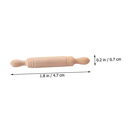 Kisangel 6 Stück Teiliges Mini Holz Nudelholz Miniatur Küchenzubehör für Puppenhaus Naturbelassen Langlebig Realistische Miniaturrolle für Kinderzimmerdekoration und Miniaturhandwerk von Kisangel