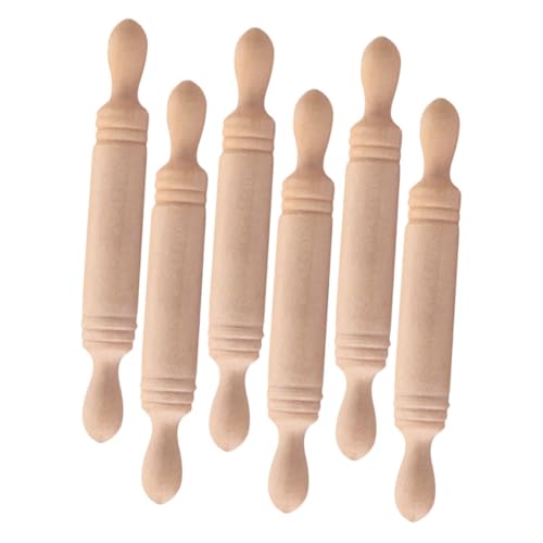 Kisangel 6 Stück Teiliges Mini Holz Nudelholz für Rollenspielzeug für Puppenhäuser Dekoratives Küchenzubehör für Fantasievolles Robust und Realistisch Gestaltet Fördert Kreativität und Kisangel 6 Stück Teiliges Mini Holz Nudelholz für Rollenspielzeug für Puppenhäuser Dekoratives Küchenzubehör für Fantasievolles Robust und Realistisch Gestaltet Fördert Kreativität und von Kisangel