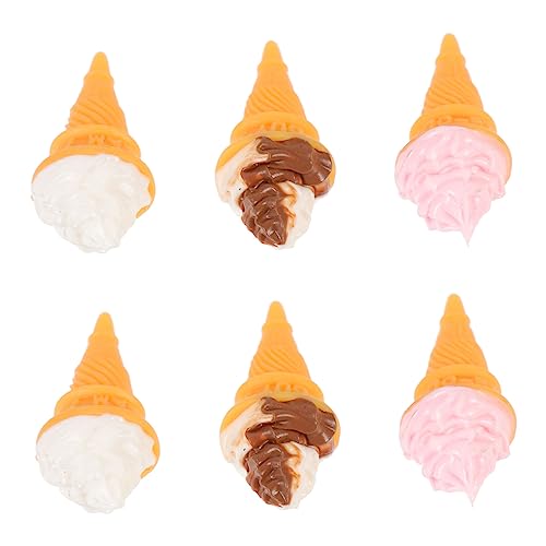 Kisangel 6 Stück Teiliges Miniatur Eiscreme aus Verschleißfestem Resin Tragbare Puppenhaus Dekoration Realistisches DIY Zubehör für Lebensechte Mini für Basteln und Fotorequisiten von Kisangel