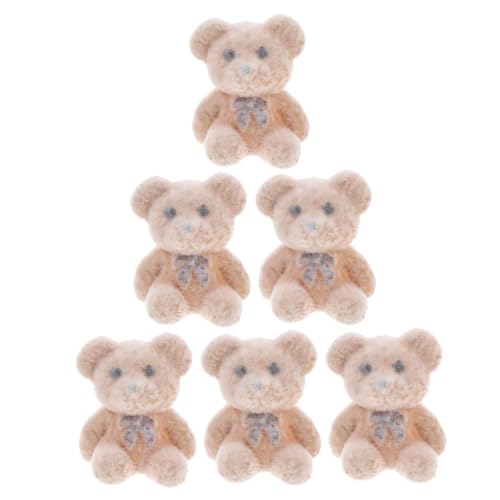 Kisangel 6 Stück Teiliges Miniatur Plüschbären Handgefertigt Flockierte Kleine mit DIY Anhänger Partydeko Gastgeschenke für Hochzeit Geburtstag Valentinstag von Kisangel