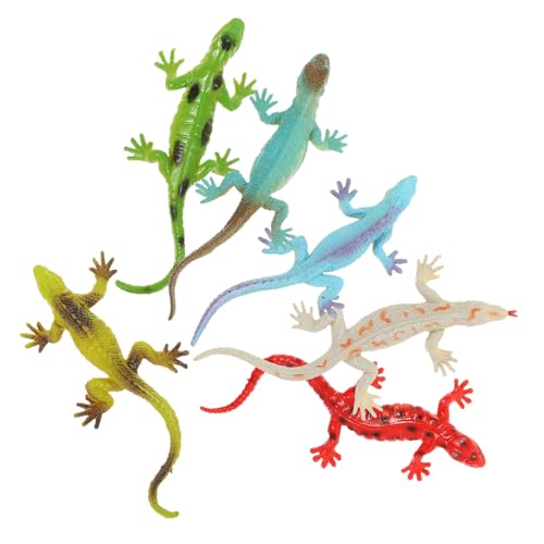Kisangel 6 Stück Teiliges Realistische Echsen Figuren aus Kunststoff mit Glatten Kanten Pädagogisches Reptilien für Jungen und Mädchen Dekoration für Garten und Bonsai von Kisangel