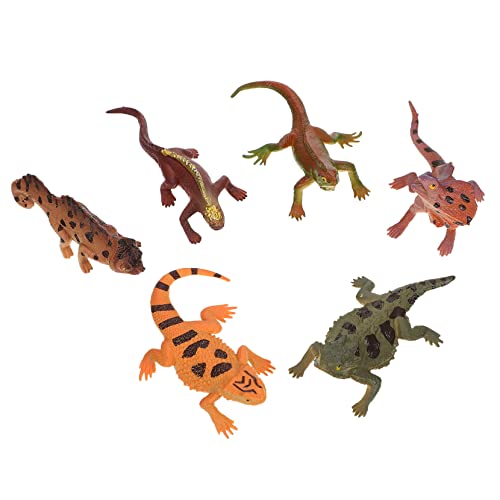 Kisangel 6 Stück Teiliges Realistischer Eidechsen Spielzeuge Simulation Lizard Toys für Lernspielzeug Naturerkennung Lizard Shape Decoration Robustes und Bruchsicheres Material von Kisangel
