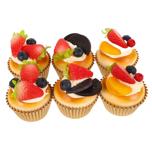 Kisangel 6 Stück Teiliges Realistisches Cupcake Modell Künstliche Dessert Deko Täuschend Echte Food Simulation für Fotografie Schaufenster und Hochzeit Langlebige Requisiten für Laden Kisangel 6 Stück Teiliges Realistisches Cupcake Modell Künstliche Dessert Deko Täuschend Echte Food Simulation für Fotografie Schaufenster und Hochzeit Langlebige Requisiten für Laden von Kisangel