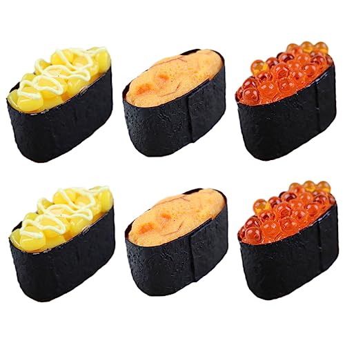 Kisangel 6 Stück Teiliges Sushi Modell Realistisches Sushi Simuliertes für Partydesign Fotografie Requisiten und Essenspräsentation Wiederverwendbar Kisangel 6 Stück Teiliges Sushi Modell Realistisches Sushi Simuliertes für Partydesign Fotografie Requisiten und Essenspräsentation Wiederverwendbar von Kisangel