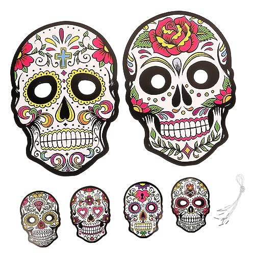 Kisangel 6 Stück Teiliges Tag der Toten Papiermaske Handgefertigte Cosplay Maske für Halloween und Karneval Gruselige Dekoration für Festivals und Partys Kisangel 6 Stück Teiliges Tag der Toten Papiermaske Handgefertigte Cosplay Maske für Halloween und Karneval Gruselige Dekoration für Festivals und Partys von Kisangel