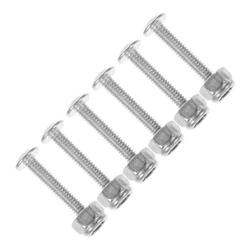 Kisangel 6 Stück Teiliges Tischkicker Ersatzschrauben mit Muttern für Tischfußball Miniaturspieler Langlebige Foosball Tisch Hardware Zubehör Silberfarbene Schrauben für Fußballtisch von Kisangel