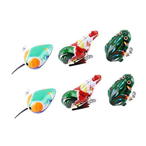 Kisangel 6 Stück Teiliges Vintage Blechspielzeug zum Aufziehen Realistisches Tier Wind Up Lustiges Geschenkset mit Frosch Küken und Designs Kisangel 6 Stück Teiliges Vintage Blechspielzeug zum Aufziehen Realistisches Tier Wind Up Lustiges Geschenkset mit Frosch Küken und Designs von Kisangel