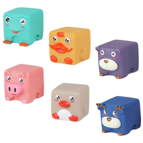 Kisangel 6 Stück Tierblockspielzeug tierisches Badebausteine Babybadspielzeug für die Babyparty Wasserspielzeug für Kleinkinder Kleinkindbausteine Badeblöcke Kieselgel von Kisangel