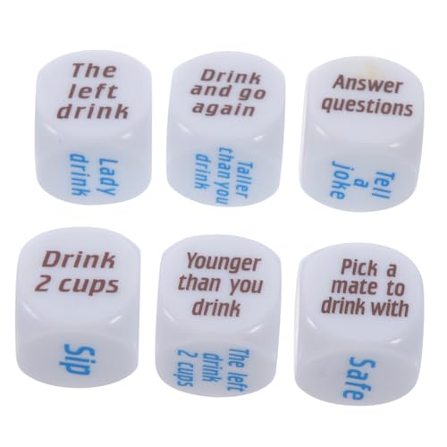 Kisangel 6 Stück Trinkwürfler Set Lustig Erhalten Junggesellinnenparty Klein Für Erwachsene Kreativ Spielwürfel Brettspiele Trinken Unterhaltungswürfel Würfel Trinken Acryl Kisangel 6 Stück Trinkwürfler Set Lustig Erhalten Junggesellinnenparty Klein Für Erwachsene Kreativ Spielwürfel Brettspiele Trinken Unterhaltungswürfel Würfel Trinken Acryl von Kisangel