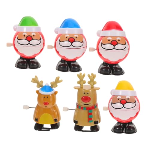 Kisangel 6 Stück Weihnachtskette Lustiges Laufendes Aufziehen Musikalisches Rentierspielzeug Spielzeugset Zum Aufziehen Kleine Spielsachen Metall von Kisangel