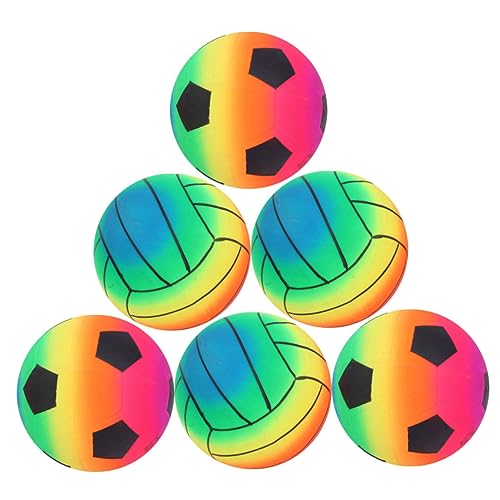 Kisangel 6 Stück bunter Wasserball kinderball strandball aufblasbar Strandballpaket water toy strandspielzeug bunter Spielball wasserballon aufblasbarer Wasserball bunte Spielbälle PVC von Kisangel
