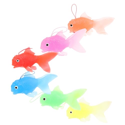 Kisangel 6 Stück gefälschter Fisch künstliche Fische hühner Fantasie wohnzimmerdeko sammlerstücke kleines Goldfischdekor Fischverzierung künstlicher Fisch Kieselgel von Kisangel