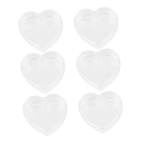 Kisangel 6-Teilige Boxen Liebe Aufbewahrungsbox Herz geformt Veranstalter Andenken Aufbewahrungsboxen Puppenhausverzierungen Mini-Hausschmuck Requisiten Acryl Transparent von Kisangel