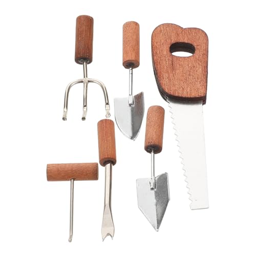 Kisangel 6-teiliges Miniatur-landwirtschaftswerkzeug-Set Im Maßstab 1:12 Für Puppenhäuser, Miniatur-gartenwerkzeuge, Mini-Schaufel, Rechen, Säge Und Zubehör Für Die Dekoration Von Kisangel 6-teiliges Miniatur-landwirtschaftswerkzeug-Set Im Maßstab 1:12 Für Puppenhäuser, Miniatur-gartenwerkzeuge, Mini-Schaufel, Rechen, Säge Und Zubehör Für Die Dekoration Von von Kisangel